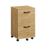 VASAGLE 2-Drawer Filing Cabinet, Mobile File Cabinet for Home Office, Small Rolling Filing Cabinet, Printer Stand, for A4, Letter-Size Files, Hanging File Folders, Straw Yellow OFC040Y70