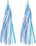 Umatoll 1 Pair(2pcs) Kid's Bike Streamers, Colorful Bicycle Tassels Ribbon for Girls Boys, Balance Bike Scooter Handlebar Accessories (Blue)