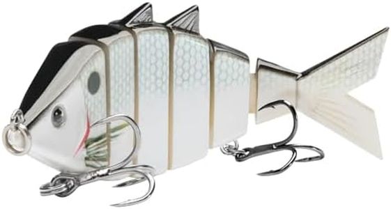 BASSDASH Bone Swimbait Multi Jointed Hard Fishing Lure for Bass Trout Bluegill Pike with Angled Cut Segments 3.7in/0.66oz