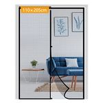 Yotache Fly Screen Door 110 x 205 cm, Reinforced Polyester Anti-Tearing Magnetic Screen Door, Black