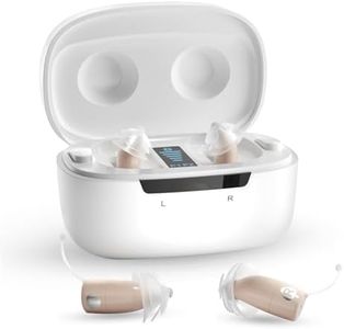 Ceretone Supermini Rechargeable Hearing Aids for Seniors, Invisible OTC Hearing Aids with Advanced Wind Noise Management - Auto Turn On&Off - Easy Operation, (Not Amplifiers) (Beige)