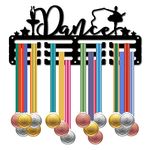 CREATCABIN Dance Medal Holder Medal Hanger Display Rack Sports Metal Hanging Awards Iron Small Mount Decor Awards for Wall Home Badge Race Running Gymnastics Ballet Medalist Black 11.4 x 5.1 Inch