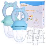 Faburo Baby Food Feeder Baby Fruit Feeder Pacifier Set Fresh Food Feeder: 2PCS Fruit Feeder Pacifier with 7 Silicone Sacs (3 Sizes- S, M, L)