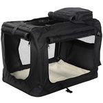 MOOL Lightweight Fabric Pet Carrier Crate with Reversible Mat and Removable Bag, Black