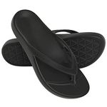 LightFeet Black Arch Support Flip Flop | Unisex Orthopedic Sandals | Helps tired feet