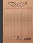 Accounting Ledger Book 12 Column: 120 pages , 8.5 x 11 inches ( large size ) , Brown craft paper style cover : Simple / General Accounting Ledger Book for Bookkeeping (Account Ledger Blank Book)