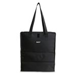 PackIt Unisex's Grocery Tote Freezable Shopping Bag with Zip Closure, Fresh Stripe, Black, Large