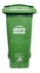 Aristo Plastic Manual-Lift Garbage Waste Dustbin with Wheel 120 L (Green)