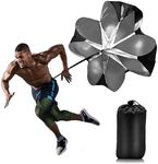 Nusogon Running Speed Training, 56 inch Speed Drills Resistance Parachute Running Sprint Chute Soccer Football Sport Speed Training（Black）