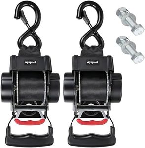 Ayaport Boat Retractable Tie Down Straps to Trailer 1.75in x 6ft Bolt-on Transom Tie Downs - 4400lbs Break Strength, Heavy Duty Boat Trailer Ratchet Straps 2pk