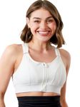 Fabluk Women Polyester Spandex High Impact Front Zip Sports Bra Fitness Criss Cross Back Crop Tops Tank Gym Yoga Workout, Size: M-5XL