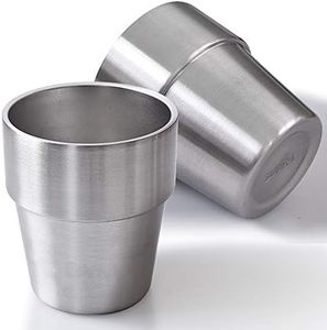 Newk Bicchieri in acciaio inox, 290 ml, bicchieri a doppia parete per barbecue, casa, ufficio, feste, guida, set di 2 confezioni