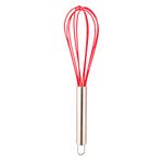 Frenchware Whisk for Kitchen - Silicone for Cooking, Baking & Mixing - Seamless Design, Heat-Resistant -40°C to 230°C, Food-Grade & BPA-Free, Dishwasher Safe (Red)