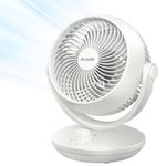 Acoolir Desk Fan, 24dB Quiet Fan for Bedroom, 100° Adjustable Tilt and 70° Oscillating, 3 Speeds, Electric Table Fan with for Bedroom Home Office Living Room, White-Grey