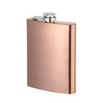 AUGEN Hip Flask Stainless Steel Leak Proof Bronze 8oz (230ml) Liquor Pocket Flasks or Alcoholic Beverage Holder