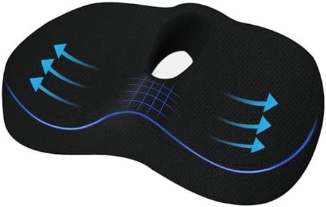 Movstriker Donut Cushion for Hemorrhoids, Doughnut Cushion with Scientific Center Hole & U-Shaped Cutout, Non-Slip Memory Foam Coccyx Cushion Pain Relief for Pelvic Floor, Pressure Sores, Pregnancy