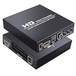 SCART to HDMI Conver, 1080P Scart Converter Video Audio Box, HD Video Converter Scart to HDMI Adapter with PAL/NTSC Video Scaler, 1080P/720P Support HDMI, 3.5mm Coaxial Audio Out for TV and DVD Player