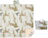 Insular Baby Splat Mat for Under High Chair/Arts/Crafts, Anti Slip and Waterproof Splash Mat for Floor, Portable Picnic Mat, 51x51 Inch, Forest Deer