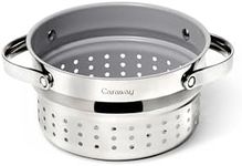 Caraway Steamer - Stainless Steel Steamer with Handles - Non Stick, Non Toxic Coating - Steam Veggies, Seafood, and More - Compatible With Our Dutch Oven or Sauce Pan - Small