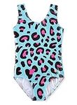 HOZIY Leotards for Girls Gymnastics Size 7-8 Year Old Blue Pink Leopard Print Cheetah Sparkly Sparkle Shiny Outfits Tank Sleeveless Bodysuits Leotardo De Gimnasia Para Niñas