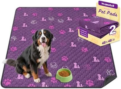 WanpeeGoo Washable Pee Pads for Dogs, Waterproof, 48 x 48 in, 2 Pack, Purp
