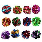 SunGrow Cat Crinkle Balls, 3.8-5 cm, Lightweight and Multicolor, Ideal for Kittens and Adult Cats, 12 Pcs per Pack