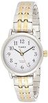 Timex Women's Easy Reader 25mm Watch – Silver-Tone Case White Dial with Two-Tone Expansion Band