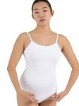 Capezio Women's Camisole Leotard With Adjustable Straps,White,Small