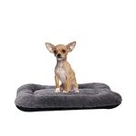 Petslover Dog & Cat Beds Rectangular Shaped Black Fur Polyester Fiber Filled Pets Bed (Export Quality) - Small