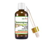 Naturoman Lemongrass Essential Oil | Natural and Undiluted Therapeutic Grade Oil | Suitable for All Skin Types | Natural & Pure | Pack of 1 | 100 ml