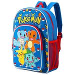 Pokémon Kids Childrens Premium Backpack School Rucksack Travel Bag Boys Girls with side mesh pocket and front zipped pocket Multicolour