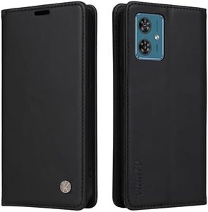 YBFJCE Case for Motorola Moto G54/G14 4G PU Leather Wallet Case Cover,Motorola Moto G54 Flip Folio Case with Card Holders,Magnetic Phone Case Compatible with Motorola Moto G54/Moto G14 4G,Black