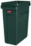 Rubbermaid Commercial Products Slim Jim Bin 60 L Green – Rectangular Waste Container With Venting Channels For Kitchens, Offices, Workspaces or Communal Areas – 1955960