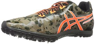 ASICS Men's Cross Freak 2 Cross Country Spike, Dusky Green/Hot Orange/Duffel Bag, 11 UK