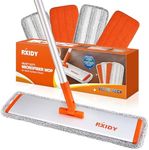 RXIDY Microfiber Mop 18" Large Flat Mop with 4 Reusable Washable Pads Professional Floor Mops with Aluminum Handle Wet and Dust Mops for Laminate Vinyl Tile Hardwood Floor Cleaning