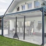 Clear Tarps Side Panels with Zipper, PVC Clear Waterproof Tarpaulin Curtains with Zip Door for Covering Outdoor, Greenhouse, Patio, Garden, Pavilion, Camping (Size : H2xW3.5m/H6.5xW11.4ft)