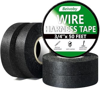 5 Rolls High Temp Wire Harness Tape (250FT Total) – OEM-Grade Automotive Cloth Fabric Tape for Engine Wiring Loom, Electrical Cable Protection & Noise Damping - 3/4 in x 50 ft