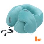 CRAFTX crafting happiness... Craftx Travel Pillow, Pure Micro Fiber Neck Comfortable & Breathable, 360 Degree Support, Standard Pillow (Aqua, Large)