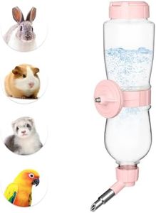 VANNON 17oz Small Animal Water Dispenser for Crate, Parrots Water Bottle for Cage, Chewproof Pet Water Bottle for Rabbits, Guinea Pigs, Ferrets, Chinchillas and Other Small Rodents, Top Fill, Pink