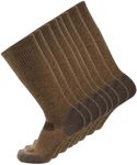 GRIP6 Wool Boot Socks - Pack of 8 Medium Merino Wool Socks Made in the USA - Lightweight Wool Hiking Socks - Warm Boot Socks for Men and Women - Cold Weather Gear (Coyote)