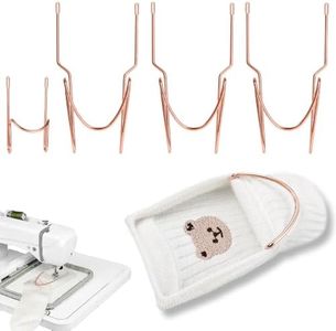 Upgraded 4-Pack Electroplated Copper Sock Hoops for Embroidery Machine – Fits Adult/Kid Socks & Small Garments, Home Craft Set