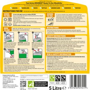 Roundup Fast Action Weedkiller 5L – Ready to Use Garden Herbicide