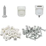 JianLing 25 Set Plastic Hinge Dowel Inserts with Screws (25pcs Dowel + 25pcs M3.5x16m Self-Tapping Screws)