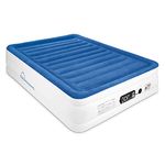 SoundAsleep Products SoundAsleep CloudNine Series Queen Air Mattress with Dual Smart Pump Technology (Blue Top/Beige Body, Queen)