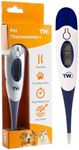 Digital Pet Thermometer For Animal Owners of Dogs Cats Horses Vets Flexible Temperature Probe Includes Veterinary Hobdays Chart