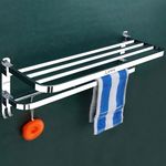 Arena Stainless Steel Towel Stand Bathroom Towel Hanger for Bathroom Towel Rack for Bathroom Towel Holder/Bathroom Shelf Rack for Bathroom Accessories for Home Towel Rod (24 Inch, Steel)