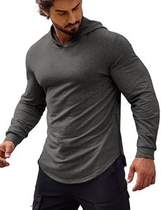 COOFANDY Men's Fashion Hoodies Pullover Long Sleeve Gym Workout Flexible Casual Hooded Sweatshirt for Men, Grey, X-Large