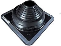 Dektite Premium #4 Black EPDM Metal Roof Pipe Flashing, Square Base, Pipe OD 3" to 7"