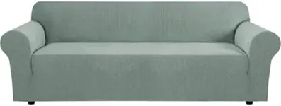 H.VERSAILTEX Stretch Extra Large Sofa Covers Sofa Slipcovers for Living Room Furniture Covers for Pets Feature Thick Checked Jacquard Fabric with Elastic Bottom, Sofa X-Large - Sage