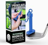 Stripebird - Magnetic Golf Club Brush Groove Cleaner (Blue) - Detachable - Premium Nylon Bristles - Golf Bag Accessories - Golf Club Cleaner Brush - Golf Accessories - Golf Ball Cleaner - Golf Tool